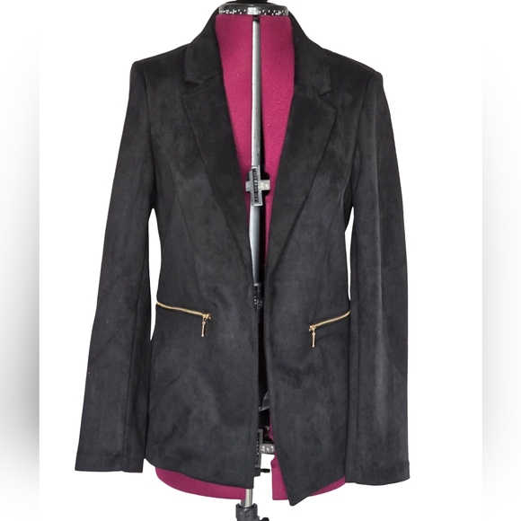Nanette Lepore Jackets & Blazers - NWT Nanette Lepore Black Faux Suede Blazer Size S Business Casual Night Out Work
